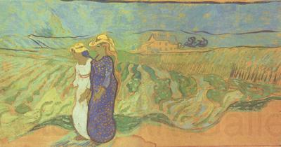 Vincent Van Gogh Two Women Crossing the Fields (nn04) France oil painting art